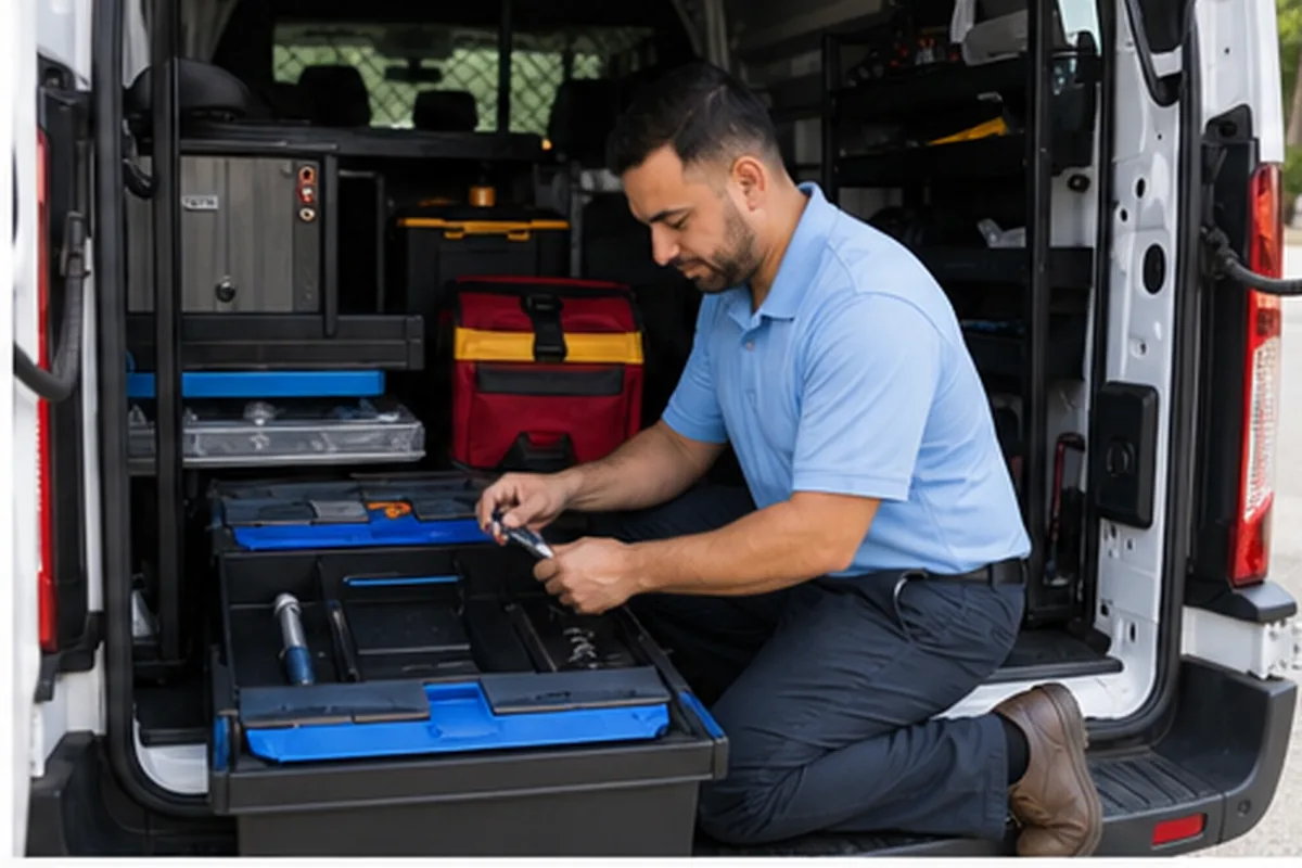 Mobile locksmith service van serving Houston TX