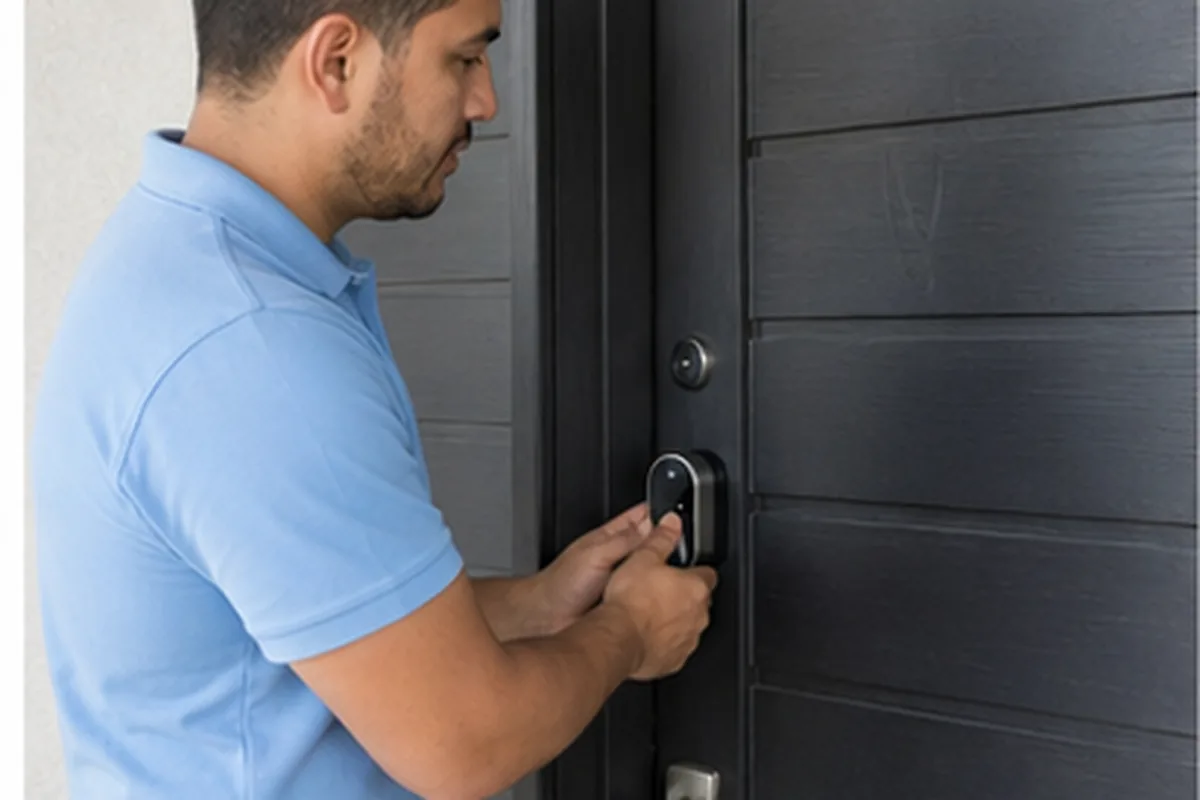 Residential smart lock installation in Houston TX